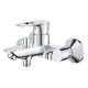 Змішувач для ванни Grohe BauLoop Хром з перемиканням між ванною і верхнім душем (23603001)