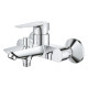 Смеситель для ванны Grohe BauEdge Хром с переключением между ванной и верхним душем (23605001)