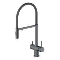 Кухонний змішувач Gunter&Hauer BERG Gun Metal Чорний з підключенням до фільтрованої води