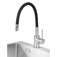 Кухонный смеситель Gunter&Hauer BRISE Brush Нержавеющая сталь с выдвижным изливом