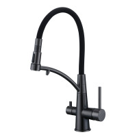 Кухонный смеситель Gunter&Hauer FEST Gun Metal Черный с подключением к фильтрованной воде