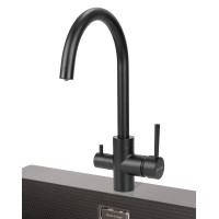 Кухонний змішувач Gunter&Hauer HAFEN Black Чорний з підключенням до фільтрованої води