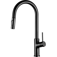 Кухонный смеситель Gunter&Hauer MOND Black Черный с выдвижным изливом