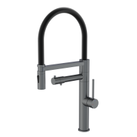 Кухонний змішувач Gunter&Hauer RITTER Gun Metal Чорний з підключенням до фільтрованої води