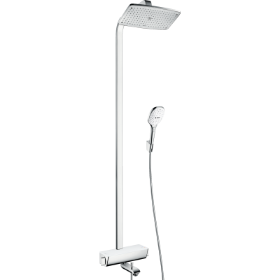 Душова система Hansgrohe Raindance Select E 360 Showerpipe з термостатом для ванни, білий / хром 27113400