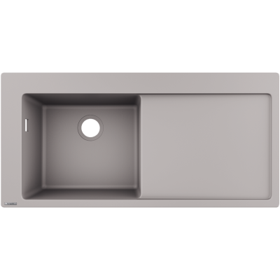 Мийка для кухні Hansgrohe S51 S5110-F450 43330380 з сушаркою справа, сірий бетон