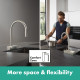 Смеситель Hansgrohe Aquno Select M81 для кухонной мойки с выдвижным душем, хром 73837000
