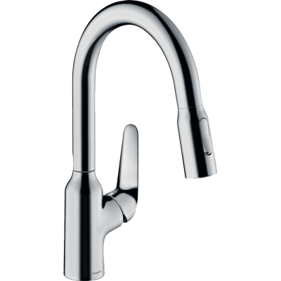 Змішувач Hansgrohe Focus M42 для кухонного миття з висувним душем, хром 71821000