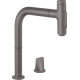 Смеситель Hansgrohe Metris Select M71 для кухонной мойки с выдвижным душем, матовый черный/хром 73818340