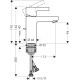 Змішувач Hansgrohe Metris S 100 LowFlow з донним клапаном (31016000)