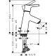 Змішувач Hansgrohe Talis S для раковини зі зливним гарнітуром, хром (72013000)