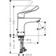Змішувач Hansgrohe Focus для раковини з довгою рукояткою і зливним гарнітуром, хром (31911000)