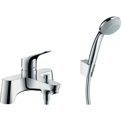 Смеситель Hansgrohe Focus с 2 отверстиями для ванны, с ручным душем Crometta 85 1jet (31521000)