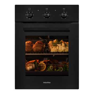 Духовой электрический шкаф INTERLINE OEG 170 MRN BB Черный