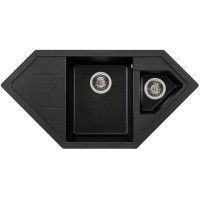 Кам'яна кухонна мийка Interline INDIGO black Чорний, кутова