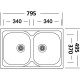 Кухонная мойка с нержавеющей стали INTERLINE AE 800 C D, декор