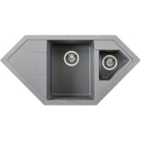 Каменная кухонная мойка INTERLINE INDIGO grigio Серый, угловая