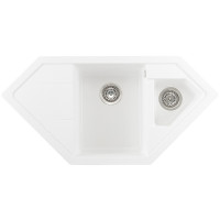 Каменная кухонная мойка INTERLINE INDIGO white Белый, угловая