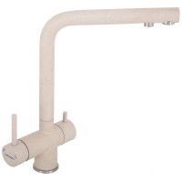 Кухонний кам'яний змішувач INTERLINE Mix new terra з підключенням до фільтрованої води Бежевий