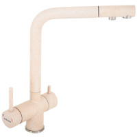 Кухонний кам'яний змішувач INTERLINE Storm new avena з підключенням до фільтрованої води Бежевий