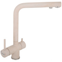 Кухонний кам'яний змішувач INTERLINE Mix new avena з підключенням до фільтрованої води Бежевий