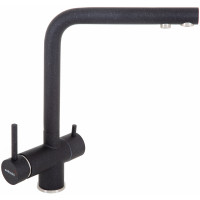 Кухонний кам'яний змішувач INTERLINE Mix new black з підключенням до фільтрованої води Чорний