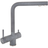 Кухонний кам'яний змішувач INTERLINE Mix new gray з підключенням до фільтрованої води Сірий