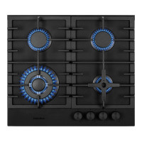 Газова варильна поверхня INTERLINE HGG 964 FGT BH Nano Matte Чорний матовий