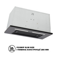 Вбудована кухонна витяжка INTERLINE SWAY BL A/60 GL/S Чорна